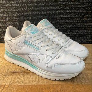 Reebok Classic Womens Athletic Shoe - White Aqua - Size 7.5